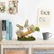 8.9 Inches Sisal Easter Bunny Decor on Carrot Seesaw, Natural Straw Easter Decorations Bunny Figurine on Moss Meadow as Spring Decor, Easter Table Decor